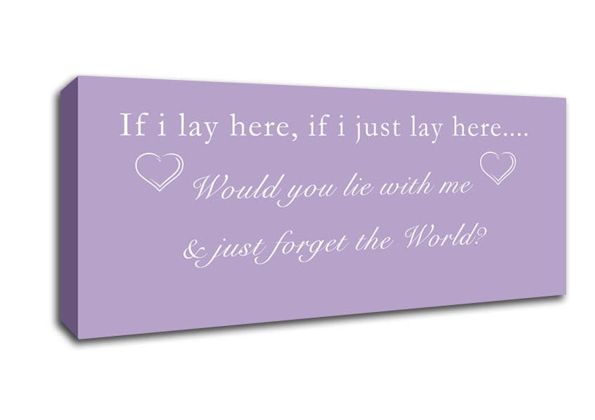 Picture of Music Quote If I Lay Here Snow Patrol Lilac Panoramic Canvas Wall Art