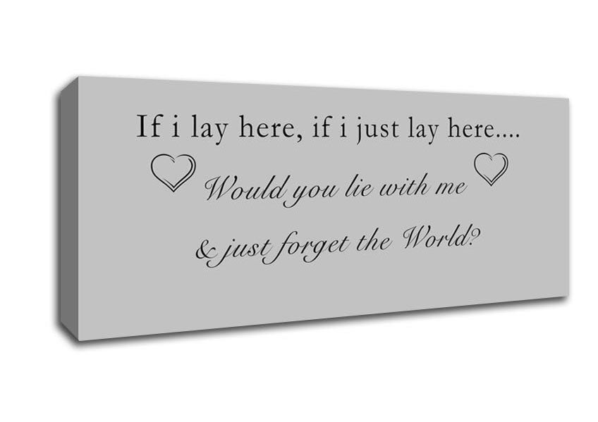 Picture of Music Quote If I Lay Here Snow Patrol Grey Panoramic Canvas Wall Art