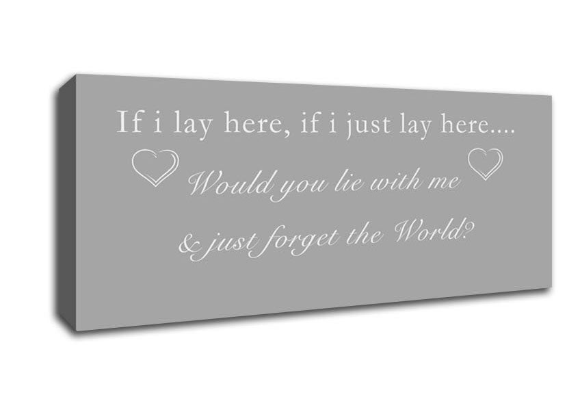 Picture of Music Quote If I Lay Here Snow Patrol Grey White Panoramic Canvas Wall Art