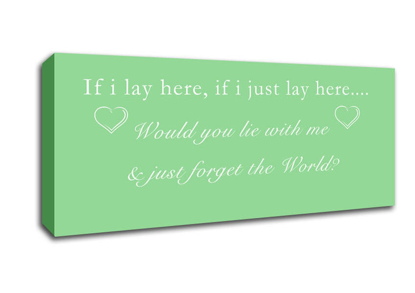Picture of Music Quote If I Lay Here Snow Patrol Green Panoramic Canvas Wall Art