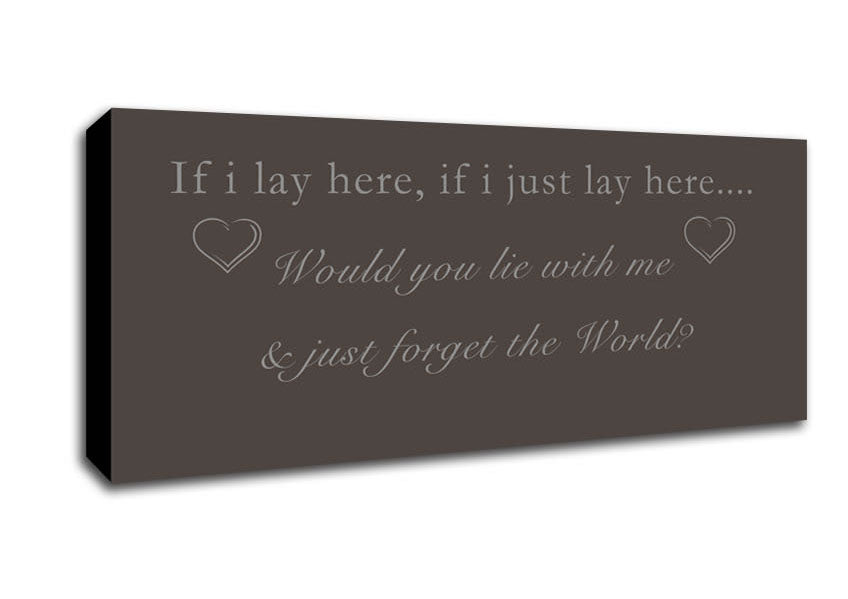 Picture of Music Quote If I Lay Here Snow Patrol Chocolate Panoramic Canvas Wall Art