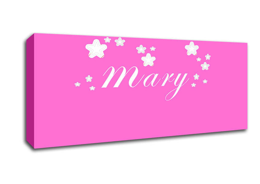 Picture of Girls Room Quote Your Name In Stars Vivid Pink Panoramic Canvas Wall Art