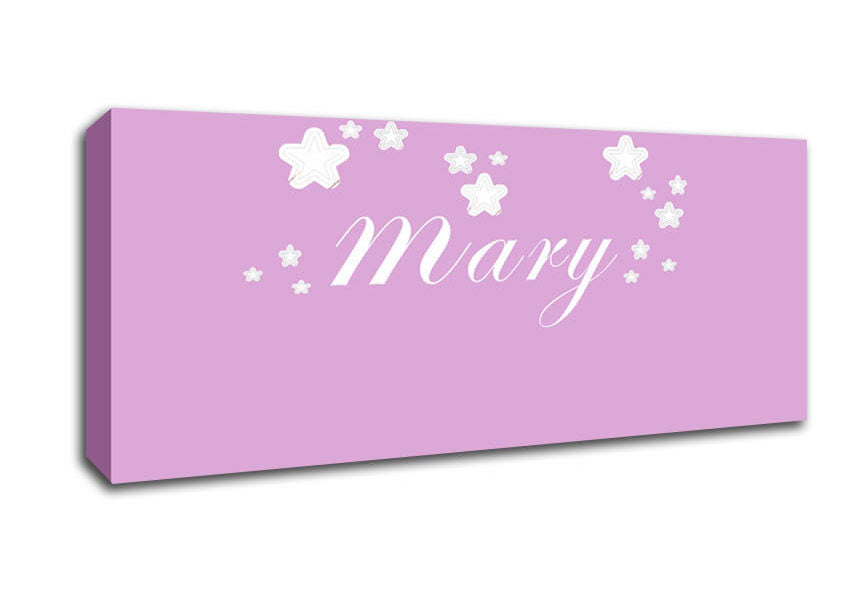 Picture of Your Name In Stars Pink Panoramic Canvas Wall Art