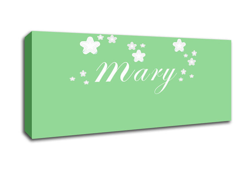Picture of Girls Room Quote Your Name In Stars Green Panoramic Canvas Wall Art