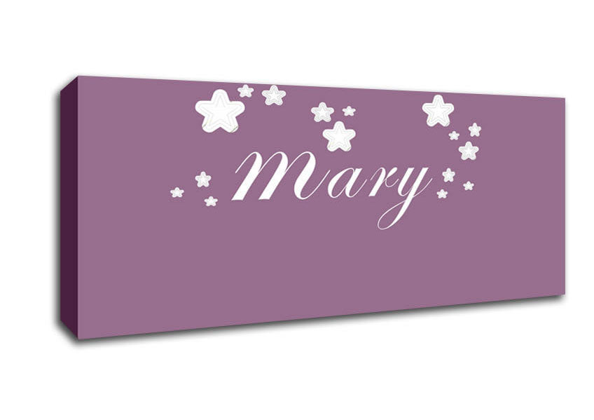 Picture of Girls Room Quote Your Name In Stars Dusty Pink Panoramic Canvas Wall Art