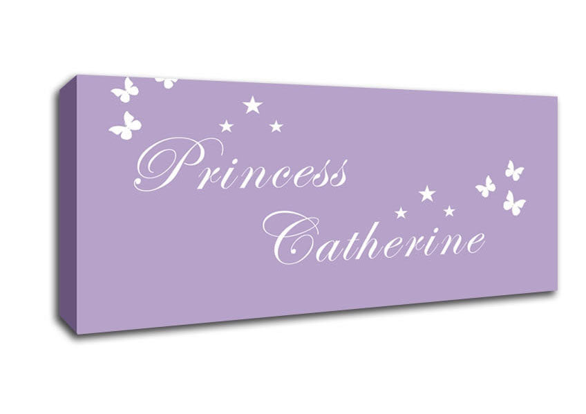 Picture of Girls Room Quote Your Own Name Princess Lilac Panoramic Canvas Wall Art