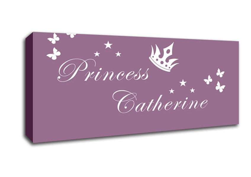 Picture of Girls Room Quote Your Own Name Princess 2 Dusty Pink Panoramic Canvas Wall Art
