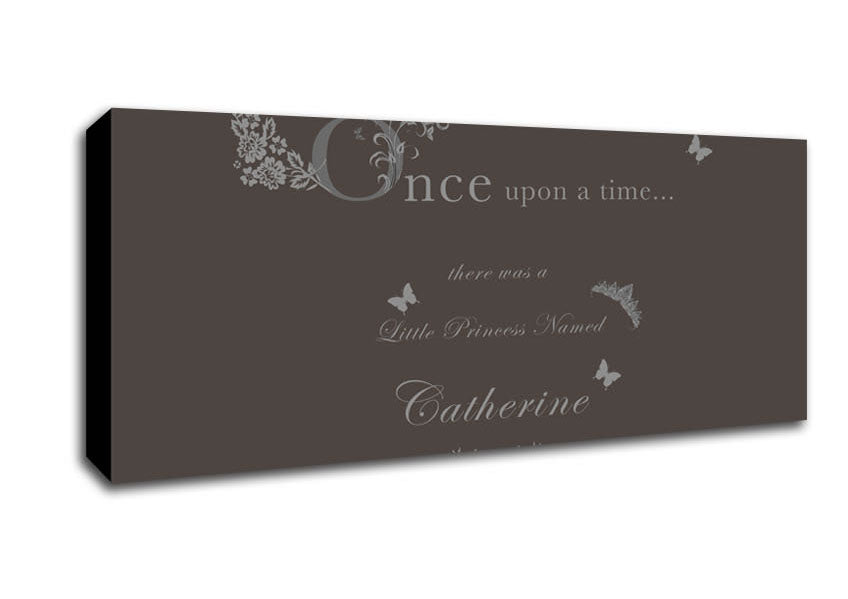 Picture of Once Upon A Time Your Name Chocolate Panoramic Canvas Wall Art
