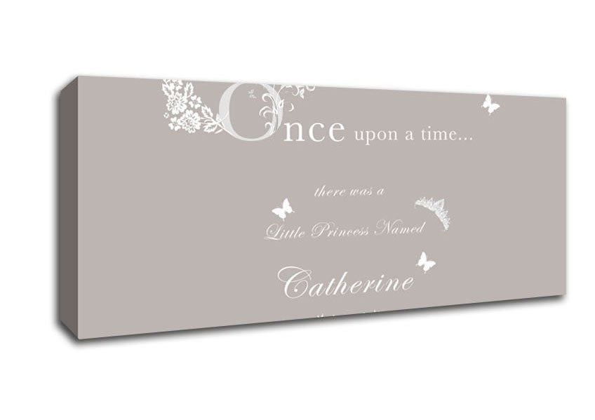 Picture of Once Upon A Time Your Name Beige Panoramic Canvas Wall Art