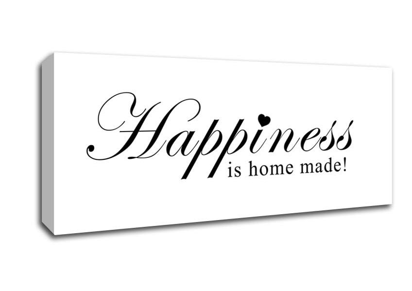 Picture of Home Quote Happiness Is Home Made White Panoramic Canvas Wall Art
