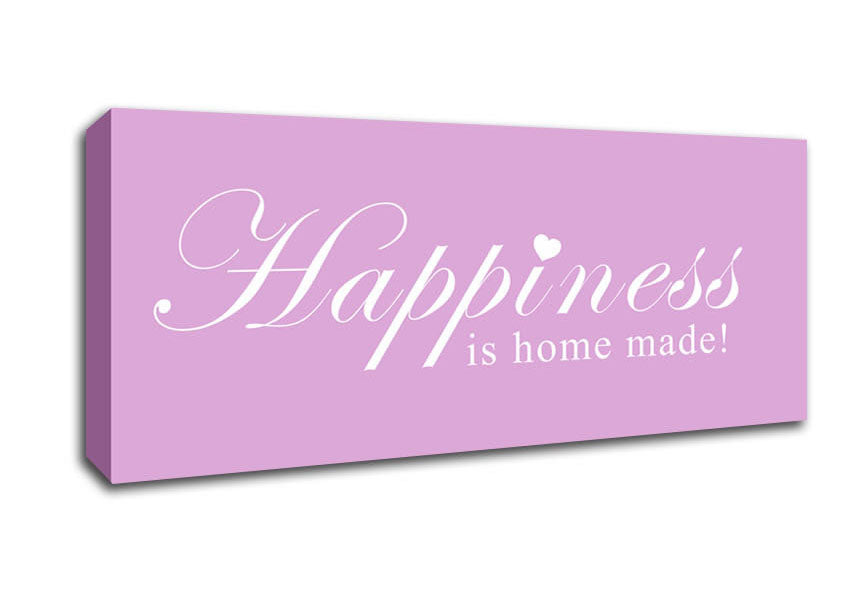 Picture of Home Quote Happiness Is Home Made Pink Panoramic Canvas Wall Art