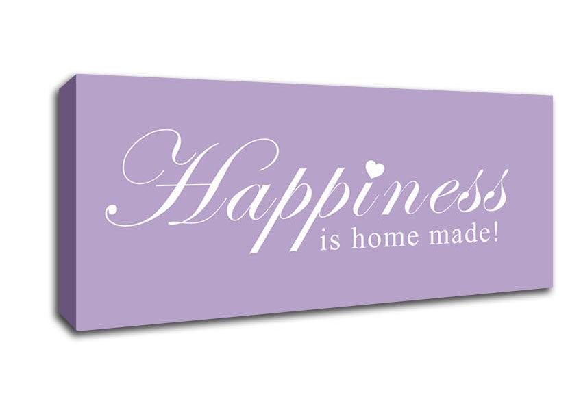Picture of Home Quote Happiness Is Home Made Lilac Panoramic Canvas Wall Art