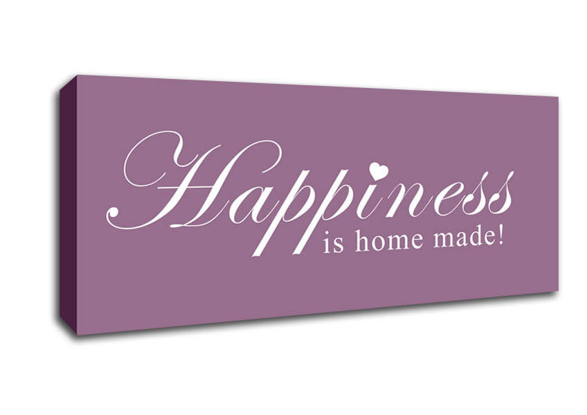 Picture of Home Quote Happiness Is Home Made Dusty Pink Panoramic Canvas Wall Art