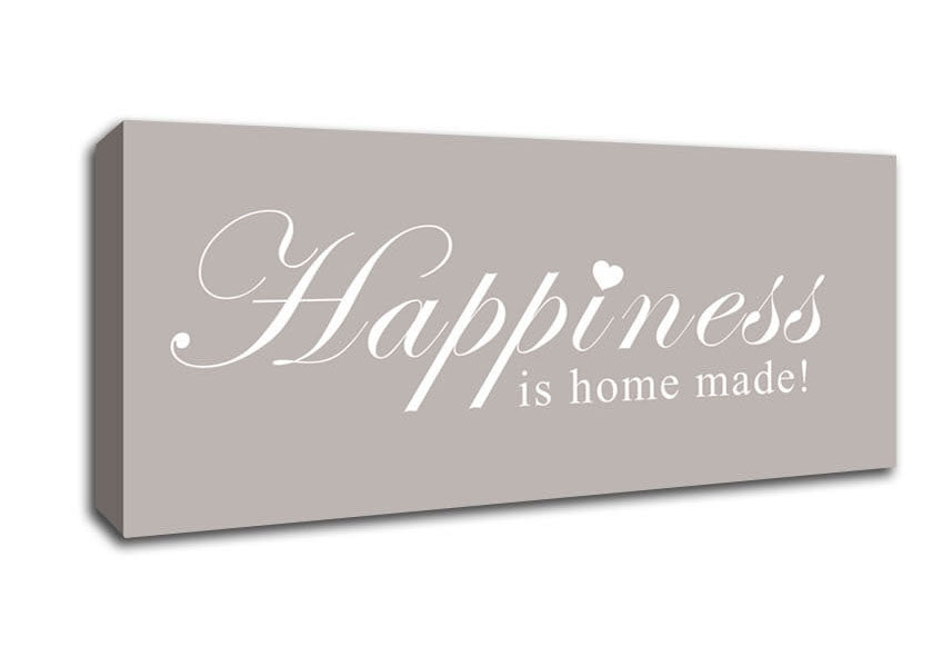 Picture of Home Quote Happiness Is Home Made Beige Panoramic Canvas Wall Art