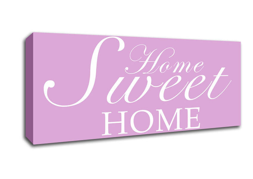 Picture of Home Quote Home Sweet Home Pink Panoramic Canvas Wall Art