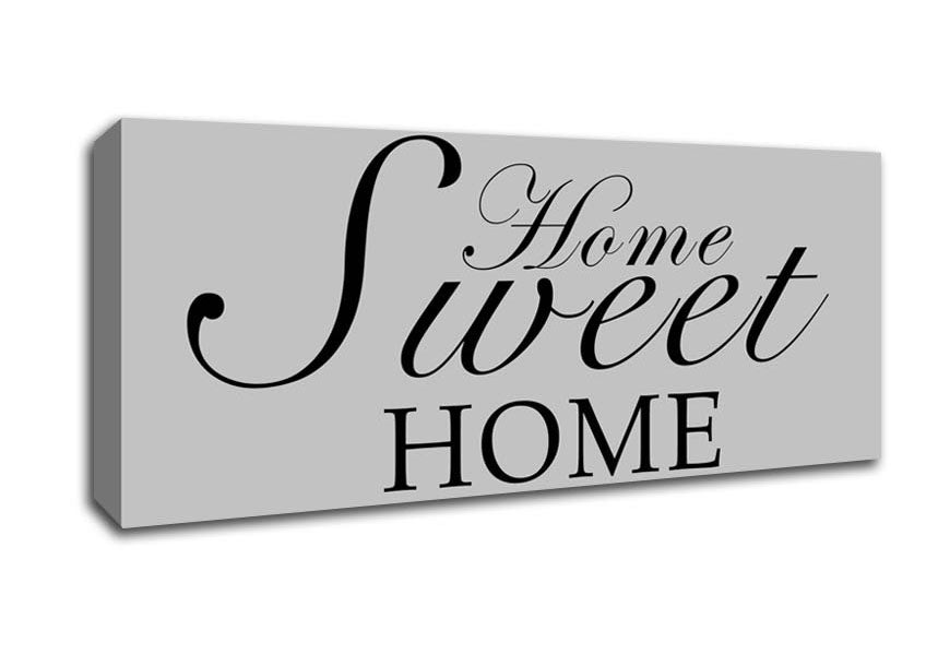 Picture of Home Quote Home Sweet Home Grey Panoramic Canvas Wall Art