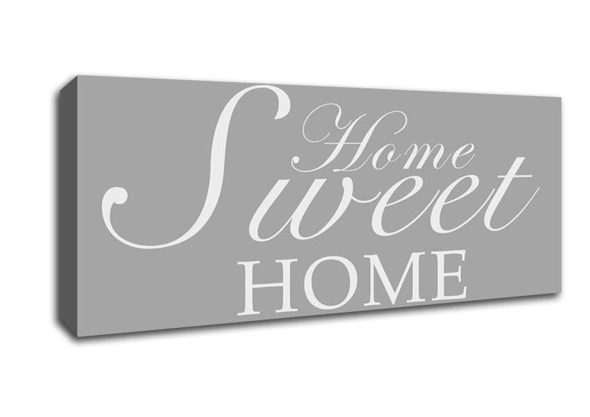 Picture of Home Quote Home Sweet Home Grey White Panoramic Canvas Wall Art