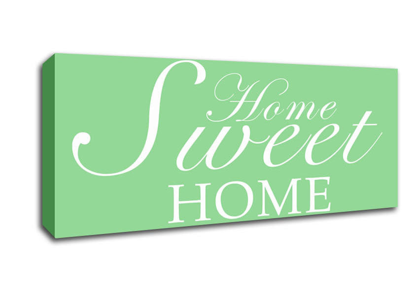 Picture of Home Quote Home Sweet Home Green Panoramic Canvas Wall Art