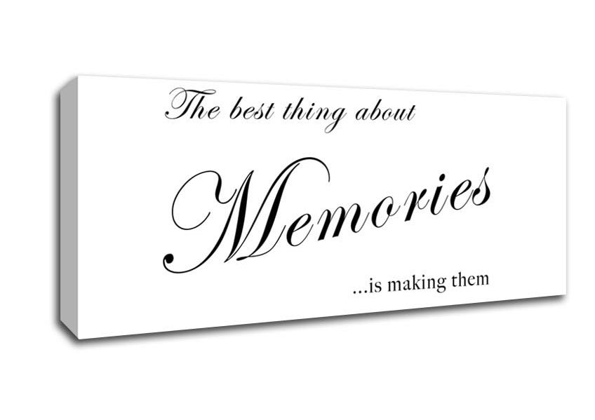 Picture of Family Quote The Best Thing About Memories White Panoramic Canvas Wall Art