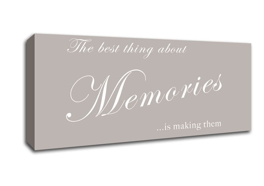 Picture of Family Quote The Best Thing About Memories Beige Panoramic Canvas Wall Art