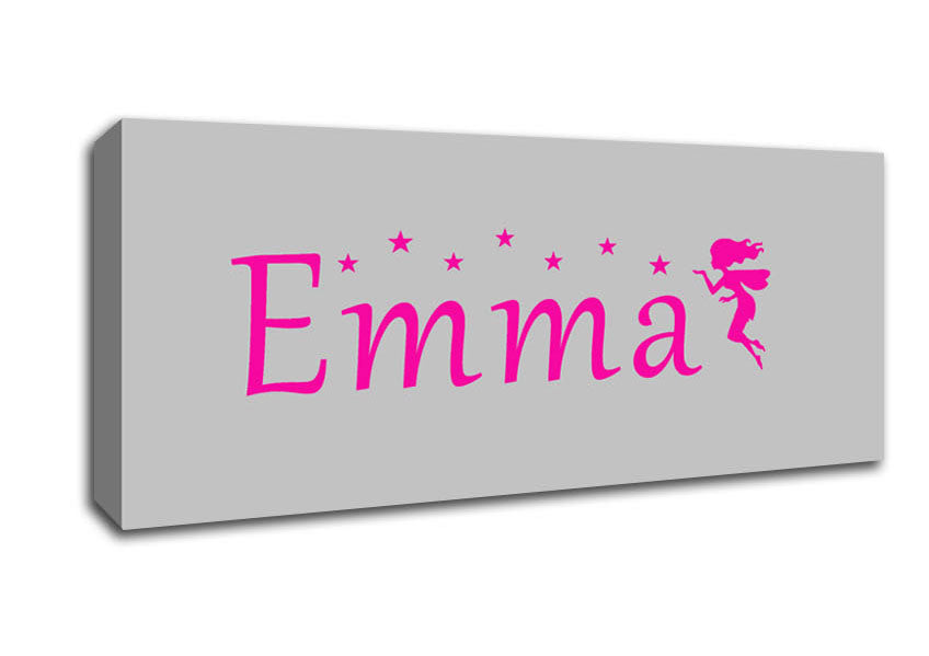 Picture of Girls Room Quote Your Name In Fairy Dust 2 Grey Panoramic Canvas Wall Art