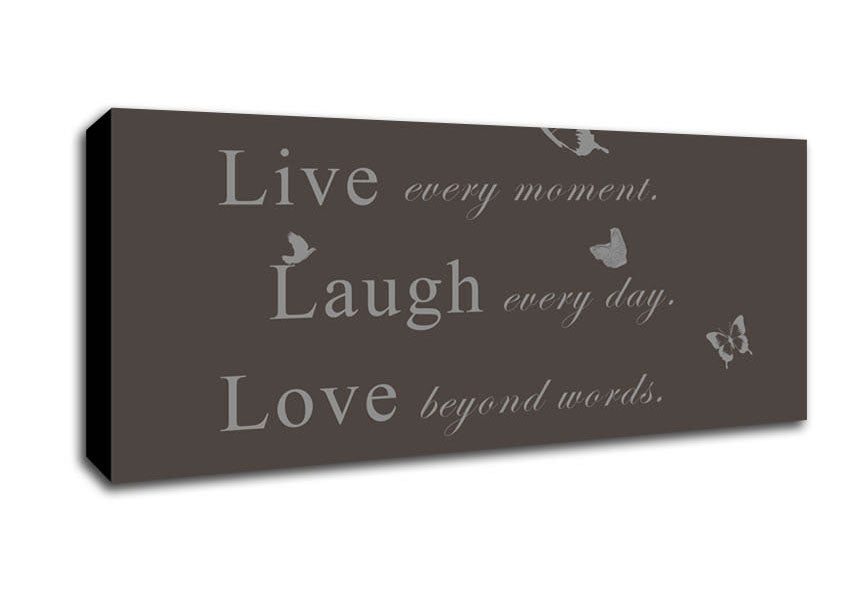 Picture of Love Quote Live Every Moment Chocolate Panoramic Canvas Wall Art