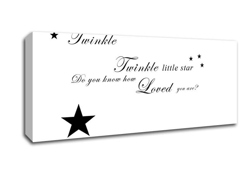 Picture of Nursery Quote Twinkle Twinkle Little Star 1 White Panoramic Canvas Wall Art
