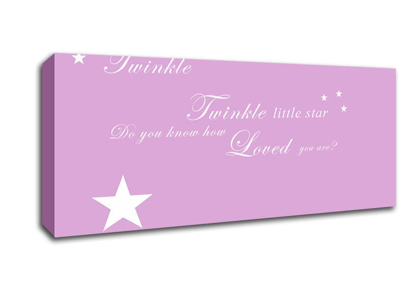 Picture of Nursery Quote Twinkle Twinkle Little Star 1 Pink Panoramic Canvas Wall Art
