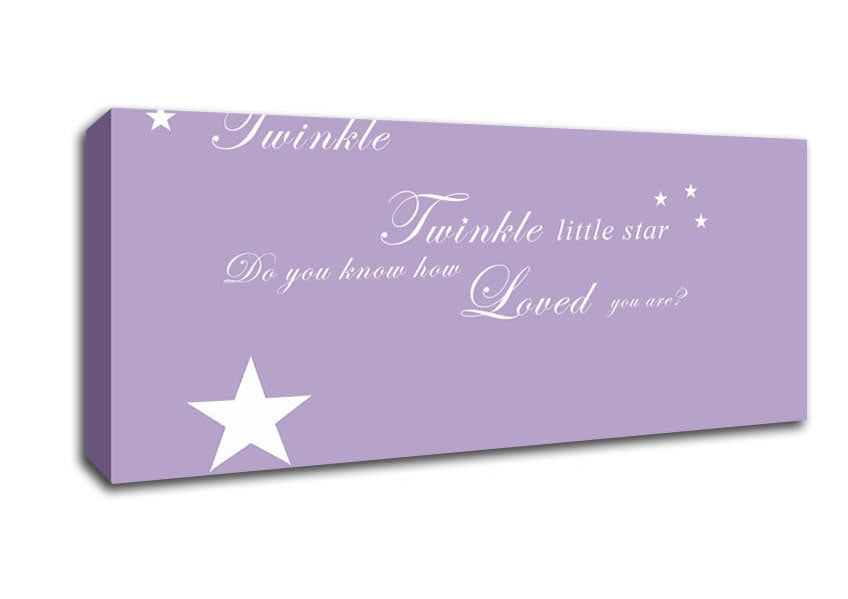 Picture of Nursery Quote Twinkle Twinkle Little Star 1 Lilac Panoramic Canvas Wall Art