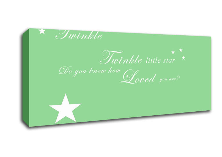 Picture of Nursery Quote Twinkle Twinkle Little Star 1 Green Panoramic Canvas Wall Art