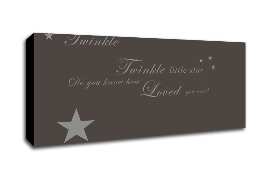 Picture of Nursery Quote Twinkle Twinkle Little Star 1 Chocolate Panoramic Canvas Wall Art