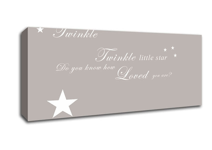 Picture of Nursery Quote Twinkle Twinkle Little Star 1 Beige Panoramic Canvas Wall Art