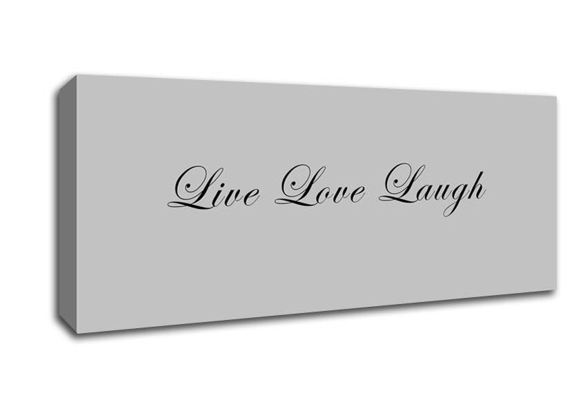 Picture of Love Quote Live Love Laugh 2 Grey Panoramic Canvas Wall Art