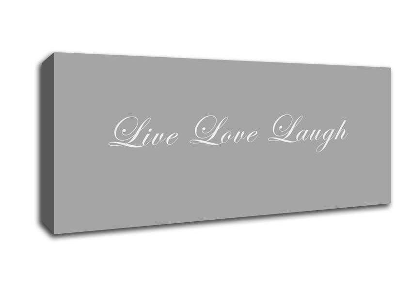 Picture of Love Quote Live Love Laugh 2 Grey White Panoramic Canvas Wall Art