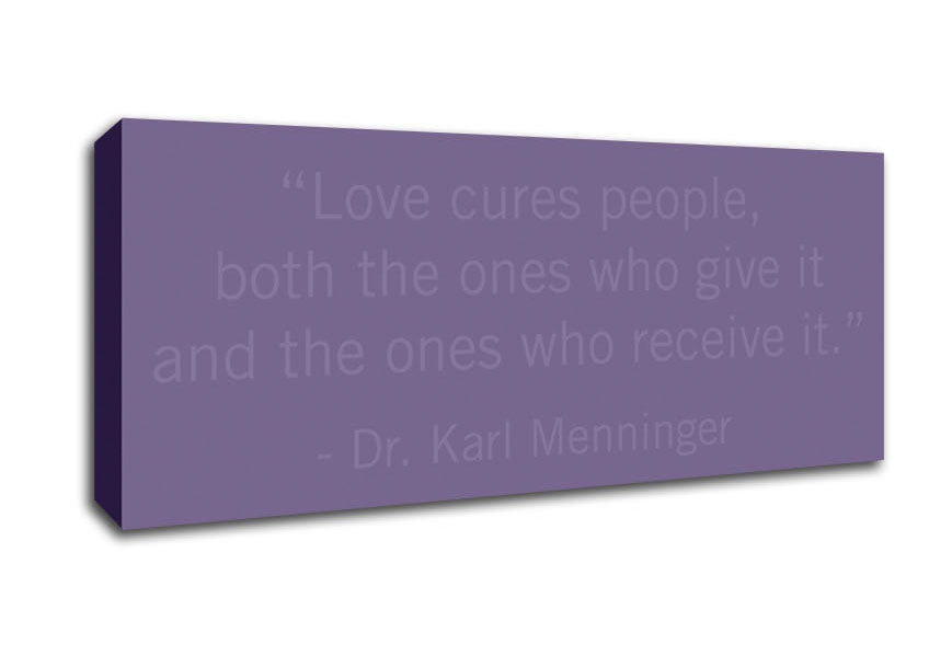 Picture of Dr Karl Menninger Love Cures People Lilac Panoramic Canvas Wall Art