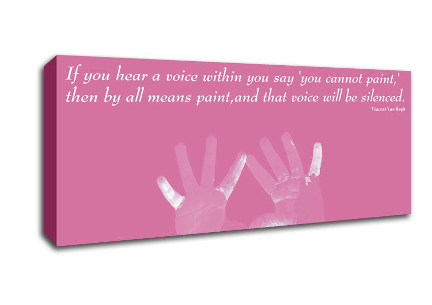 Picture of Vincent Van Gogh If You Hear A Voice Pink Panoramic Canvas Wall Art