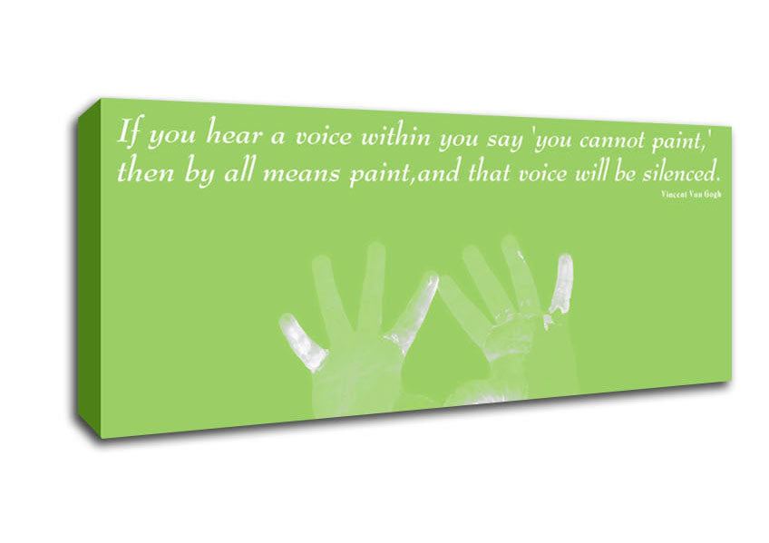 Picture of Vincent Van Gogh If You Hear A Voice Lime Green Panoramic Canvas Wall Art