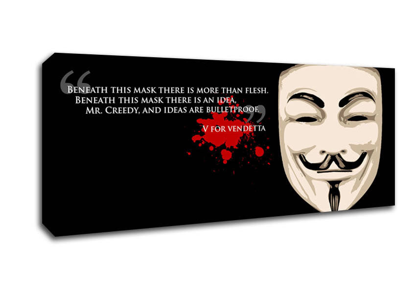 Picture of Motivational Quote V For Vendetta Panoramic Canvas Wall Art