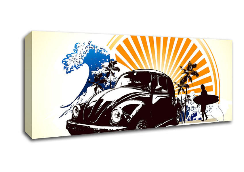 Picture of Vintage Volkswagen Beetle Panoramic Canvas Wall Art