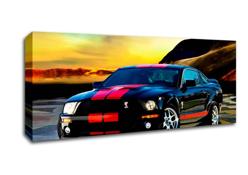 Picture of Shelby Mustang Red Stripes Panoramic Canvas Wall Art