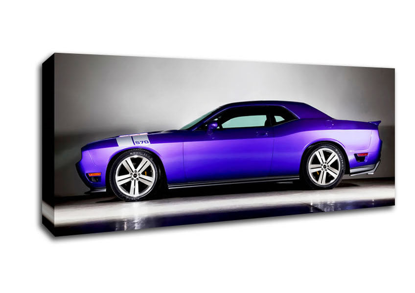 Picture of Purple Mustang Panoramic Canvas Wall Art