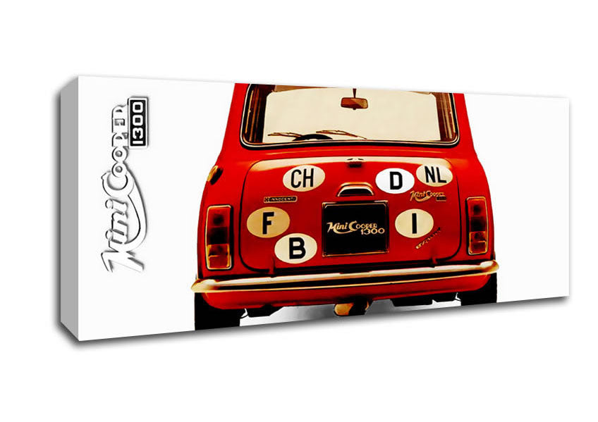 Picture of Mini Cooper Retro Rear Panoramic Canvas Wall Art