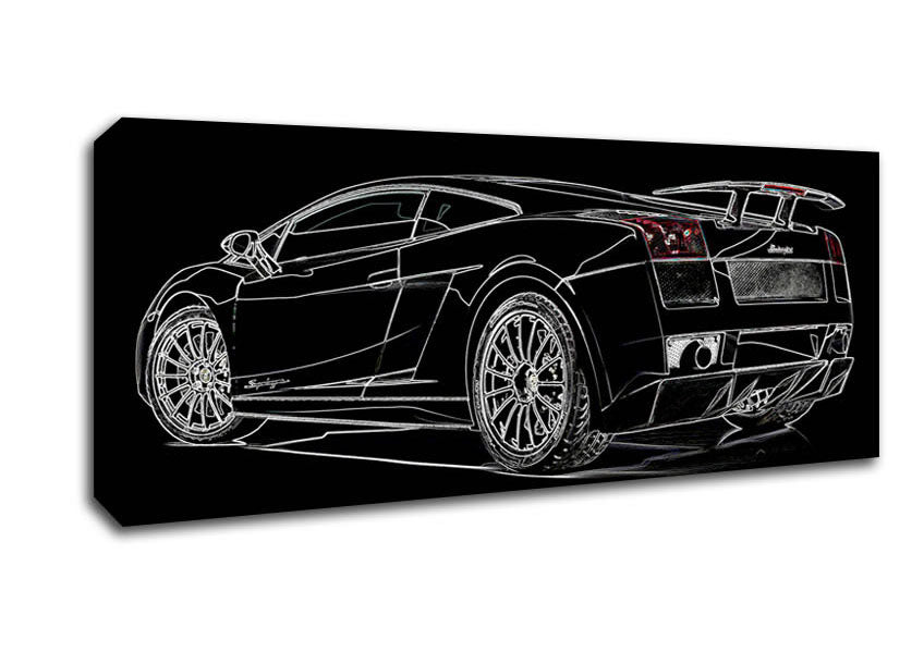 Picture of Lamborghini Rear Panoramic Canvas Wall Art