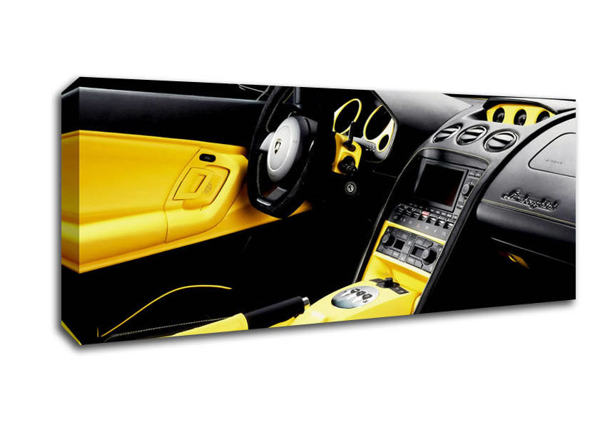 Picture of Lamborghini Stunning Interior Panoramic Canvas Wall Art