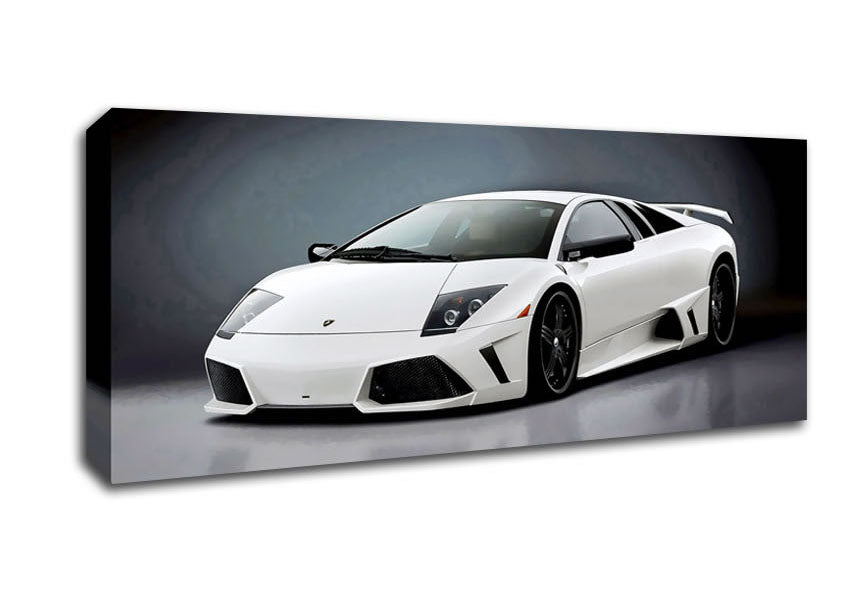 Picture of Lamborghini Snow White Panoramic Canvas Wall Art