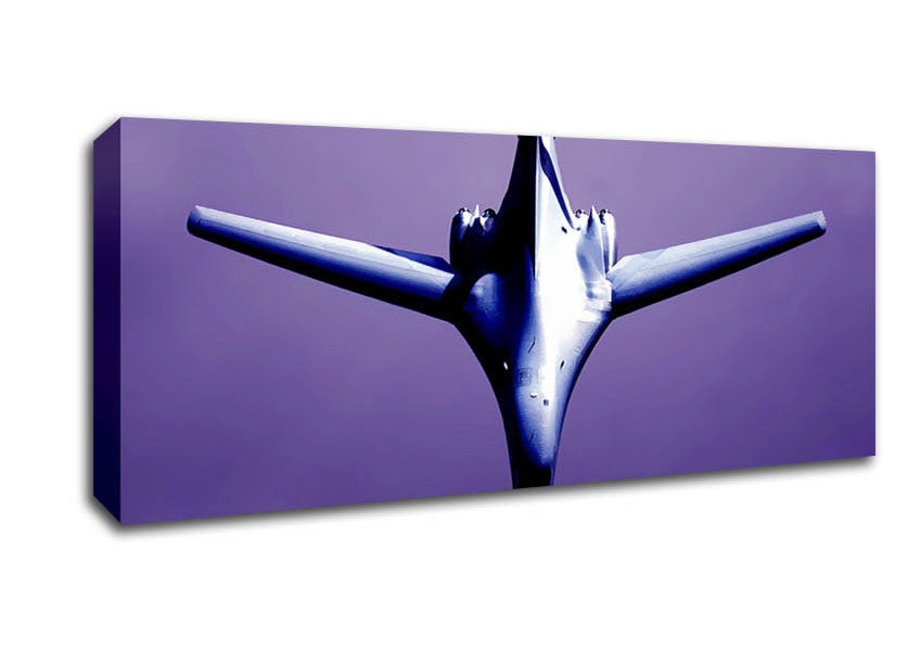 Picture of Fighter Plane Purple Skies Panoramic Canvas Wall Art