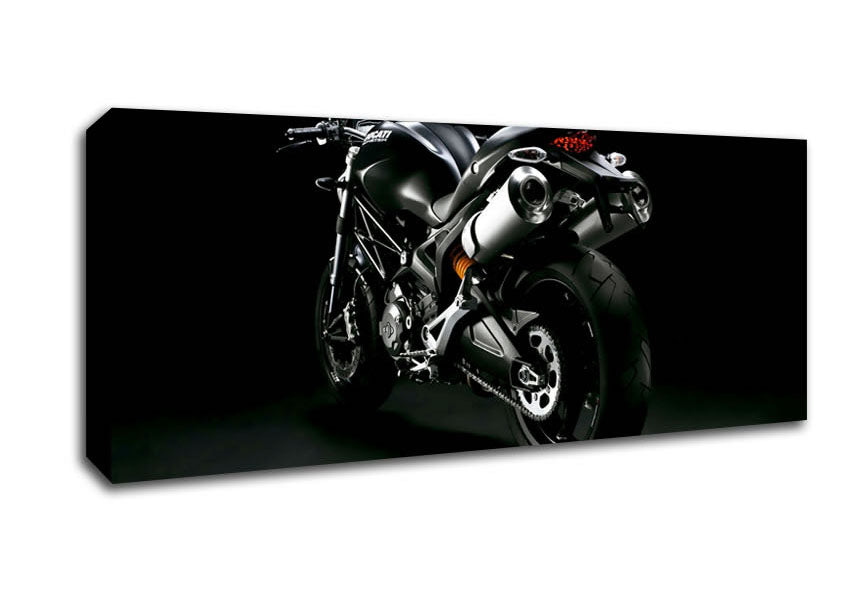 Picture of Ducati Motorbike Black Panoramic Canvas Wall Art