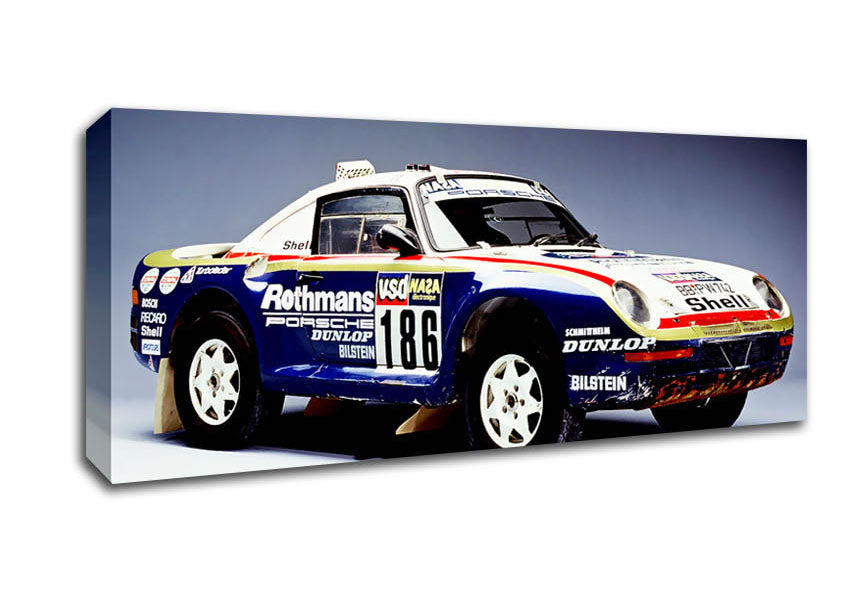 Picture of Dakar Rally Porsche Panoramic Canvas Wall Art