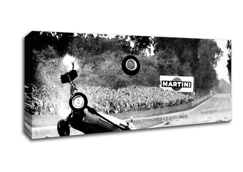 Picture of Crash On The Tracks Panoramic Canvas Wall Art