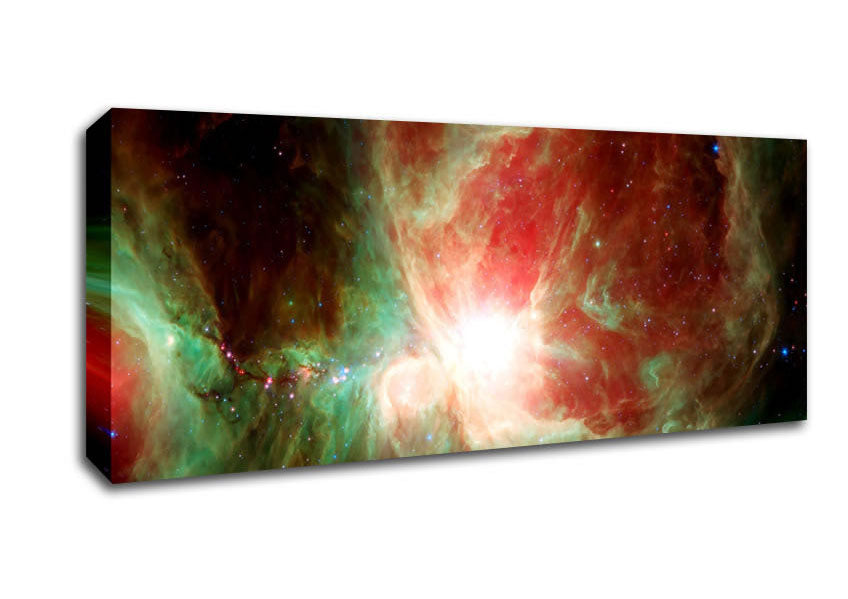 Picture of Space Gas Rainbow Panoramic Canvas Wall Art